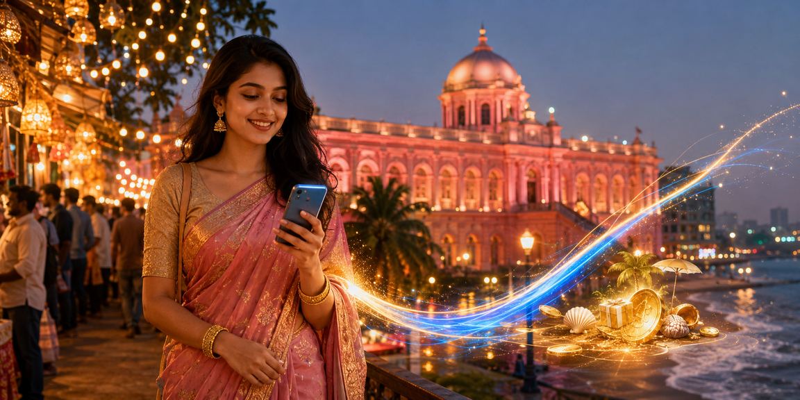ঢাকায় রাতে মোবাইল দিয়ে স্পোর্টস বেটিং করছেন একজন যুবক